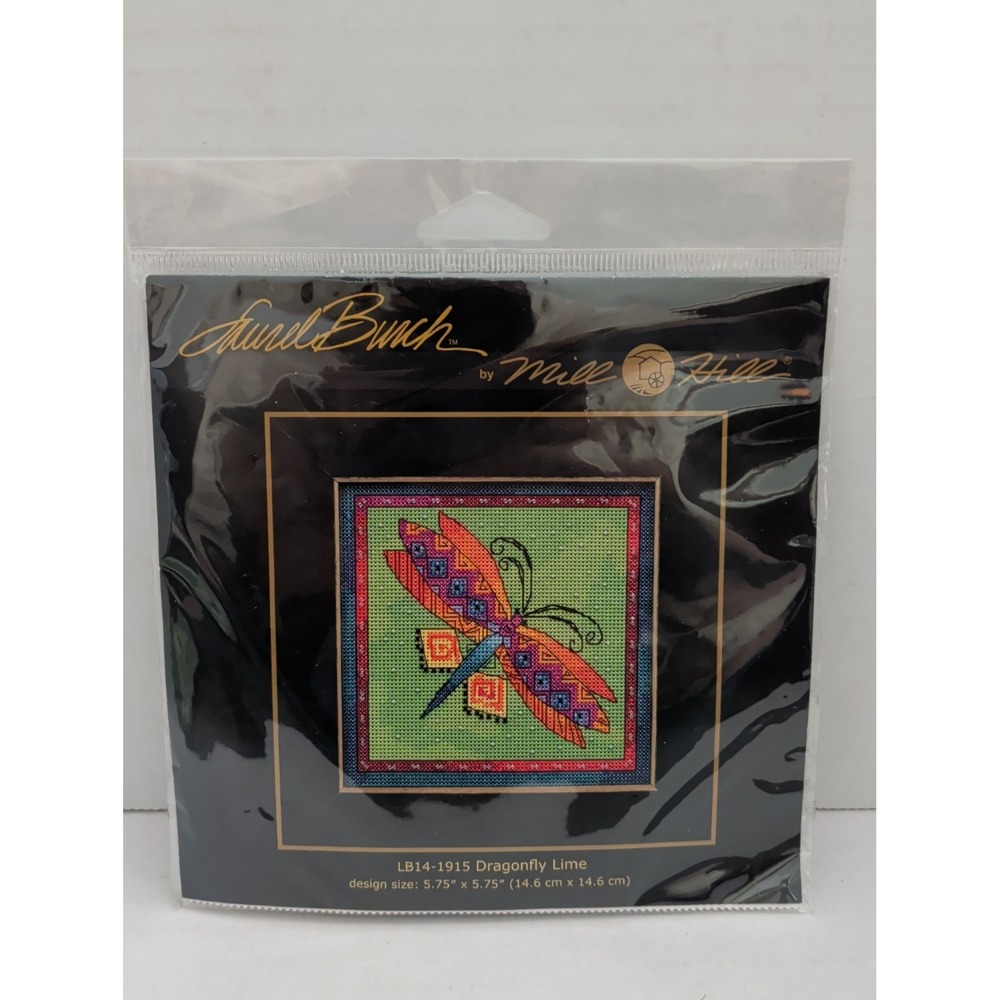 Cross Stitch Kit Mill Hill Laurel Burch Flying Colors Dragonfly Lime #LB14-1915